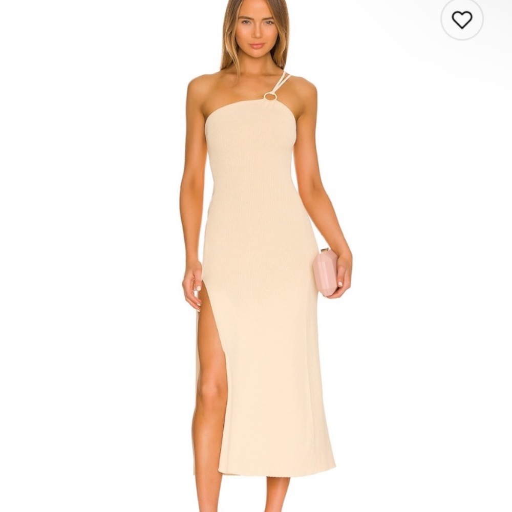 NEW For Love and Lemons Keisha Asymmetrical Halter Knit Dress